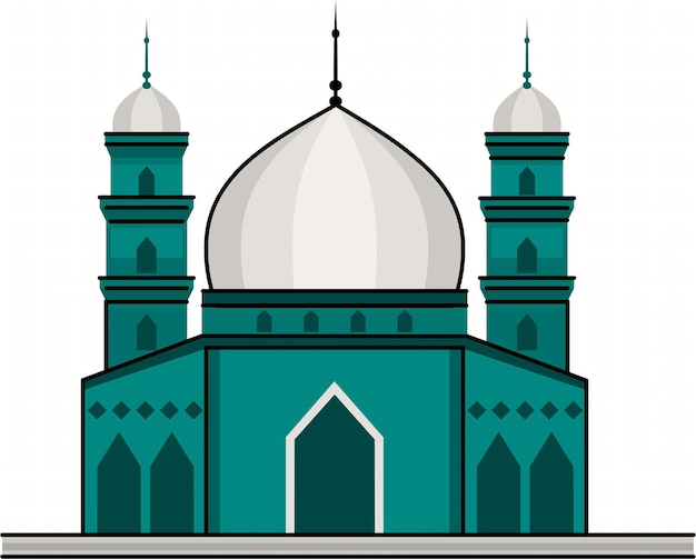 Ilustración de la mezquita de Teal Una representación moderna de la arquitectura islámica