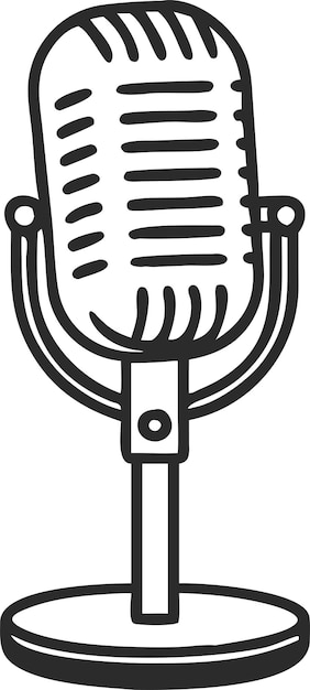 Ilustración de un micrófono antiguo