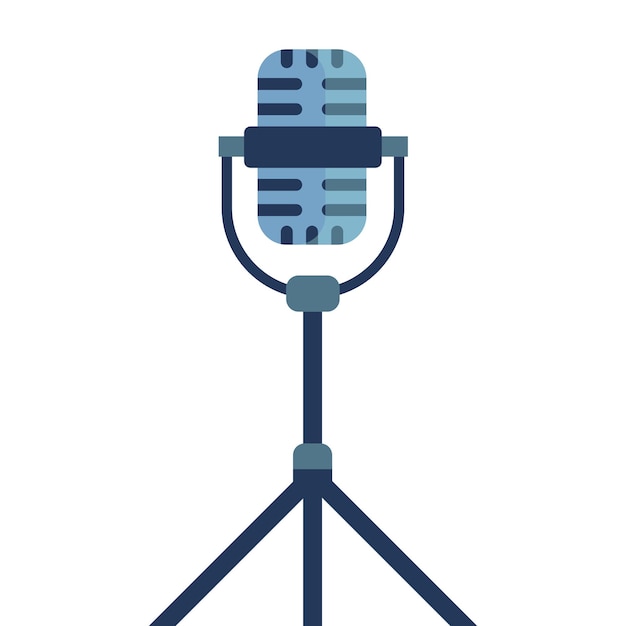Ilustración del micrófono de grabación de podcast
