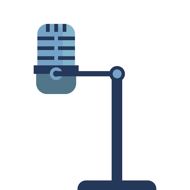 Ilustración del micrófono de grabación de podcast