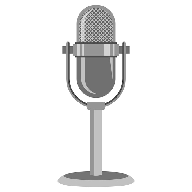 Ilustración del micrófono de grabación de podcast