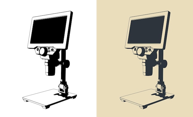 Ilustración del microscopio digital