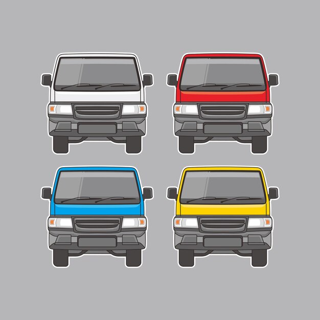 Vector ilustración mini camión pick up