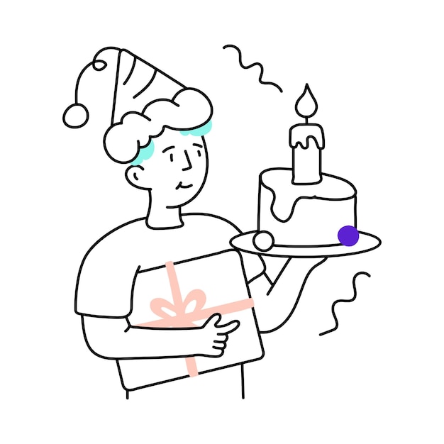 Ilustración mínima de color del vector de celebración en el archivo EPS 10
