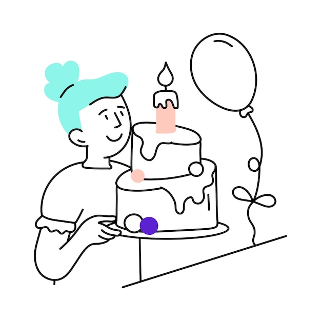 Ilustración mínima de color de vector de pastel en el archivo EPS 10