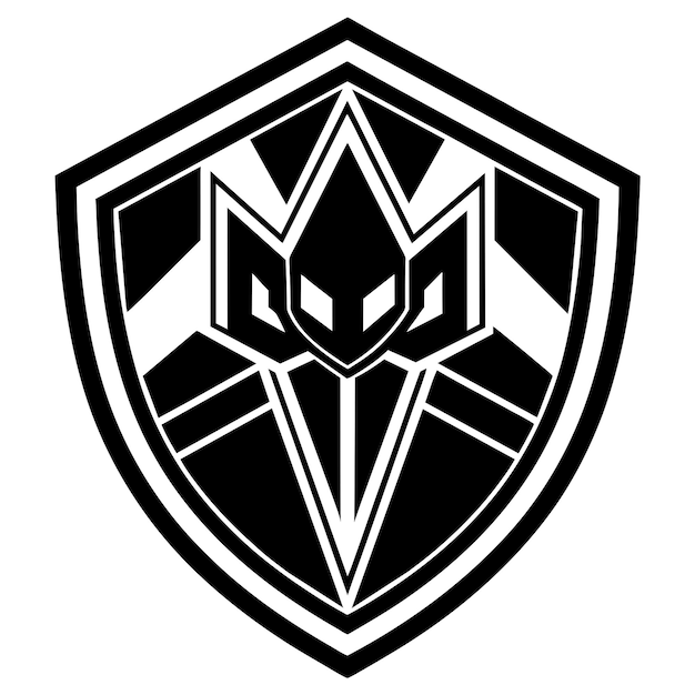 Ilustración mínima del logotipo de los deportes electrónicos en blanco y negro