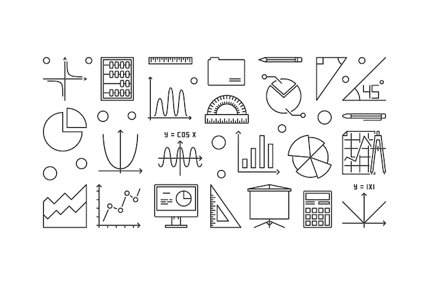 Ilustración mínima vectorial de álgebra y matemáticas
