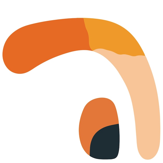 Ilustración minimalista abstracta naranja beige con formas orgánicas en el estilo de arte moderno Boho para impresión