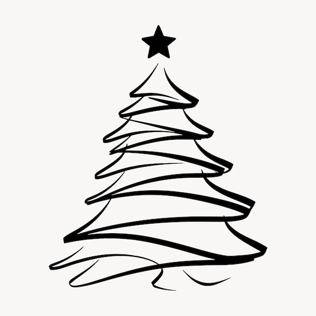 Ilustración minimalista del árbol de Navidad