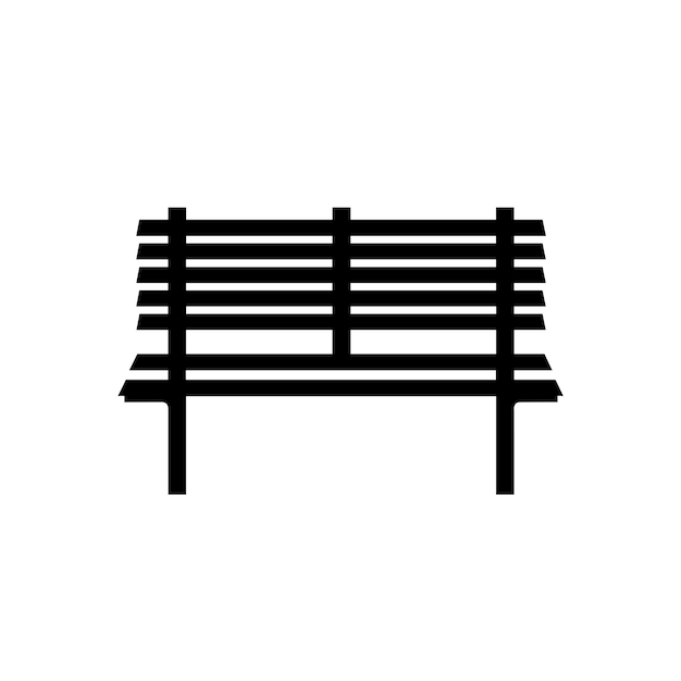 Ilustración minimalista en blanco y negro de un banco al aire libre