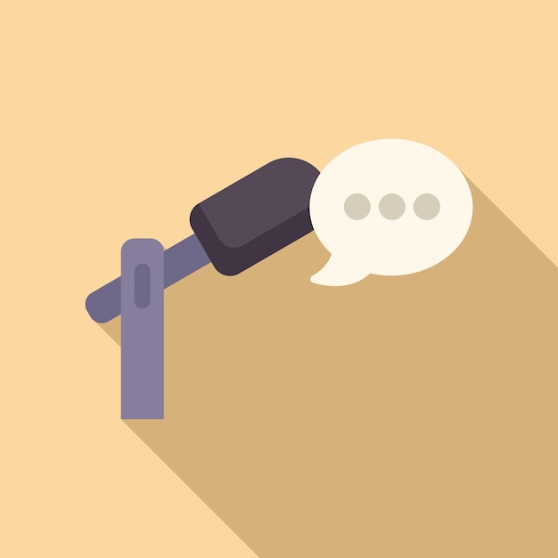 Ilustración minimalista de una burbuja de habla con micrófono