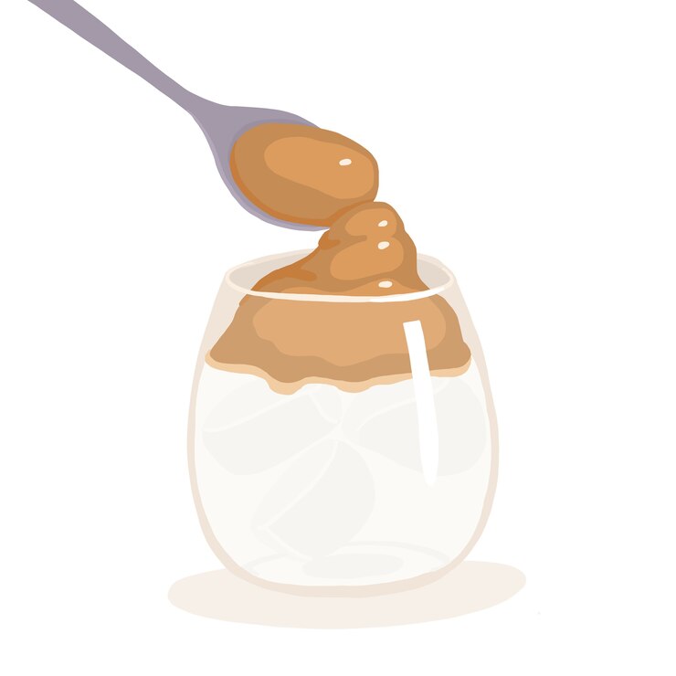 Vector ilustración minimalista del café dalgona.