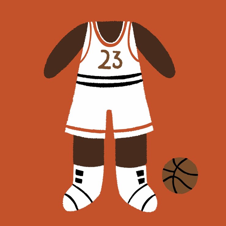 Vector ilustración minimalista de la camiseta de baloncesto y el diseño de la pelota