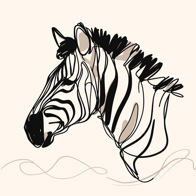 Ilustración minimalista de una cebra