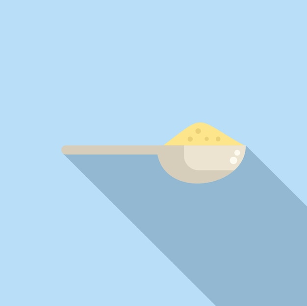 Ilustración minimalista de una cuchara medidora con harina