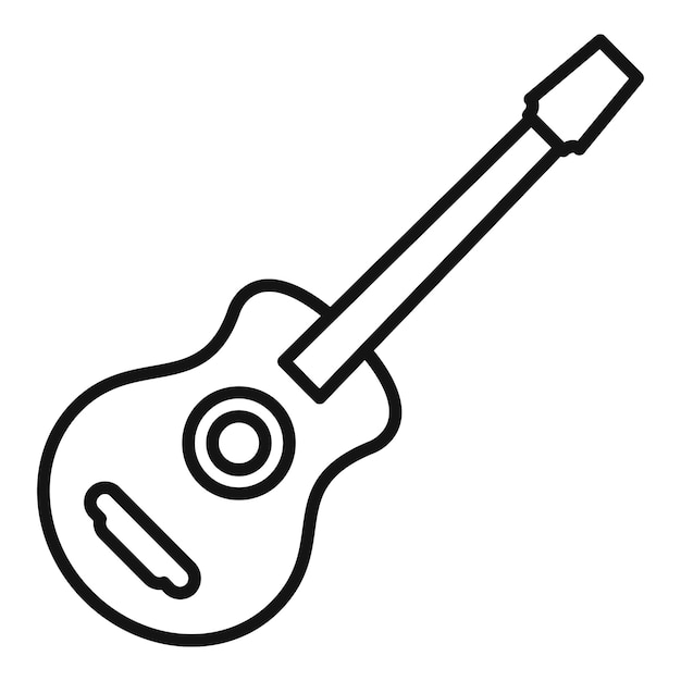 Ilustración minimalista de guitarra acústica para diseños relacionados con la música