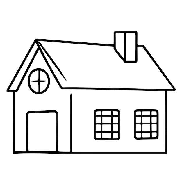 Ilustración minimalista de un icono de casa perfecto para gráficos relacionados con la vivienda