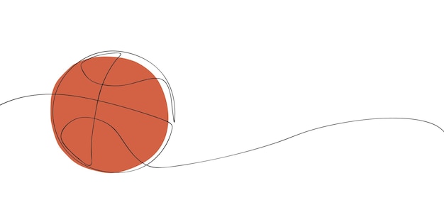 Ilustración minimalista de la línea de baloncesto