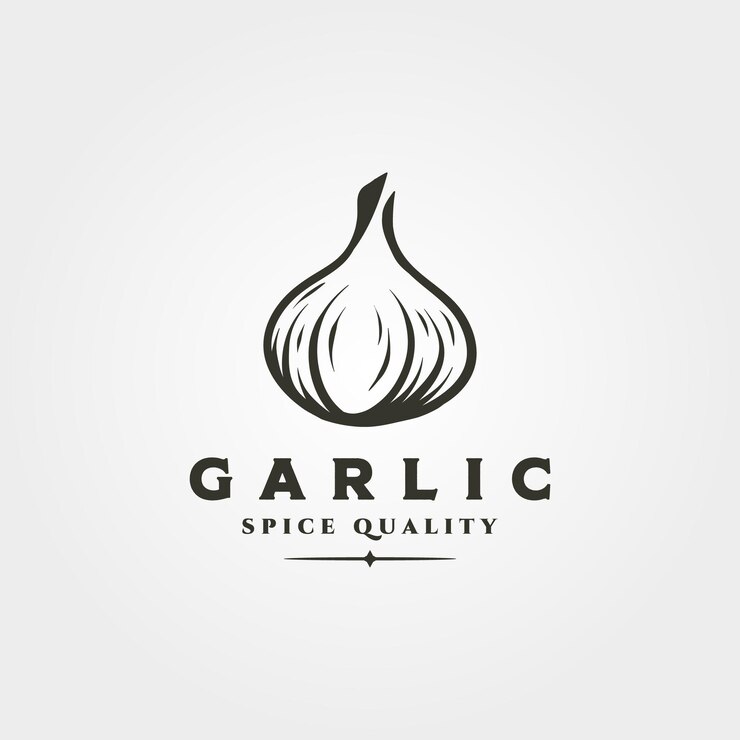 Ilustración minimalista del logo de ajo