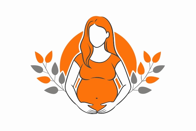 Ilustración minimalista de la madre sobre un fondo blanco