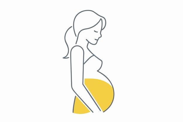 Ilustración minimalista de la madre sobre un fondo blanco