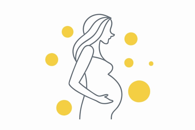 Ilustración minimalista de la madre sobre un fondo blanco