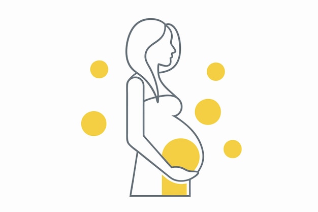 Ilustración minimalista de la madre sobre un fondo blanco