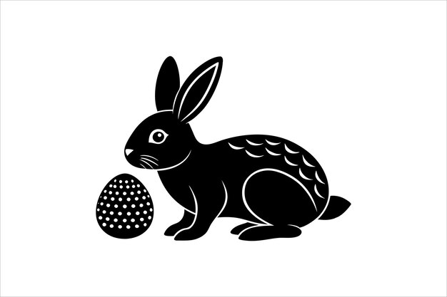 una ilustración minimalista de obras de arte vectorial del conejo de Pascua