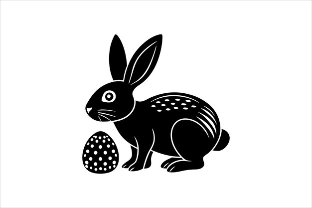 una ilustración minimalista de obras de arte vectorial del conejo de Pascua
