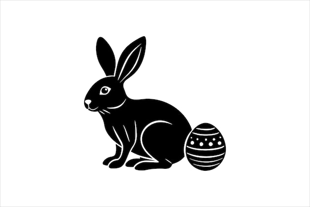 una ilustración minimalista de obras de arte vectorial del conejo de Pascua