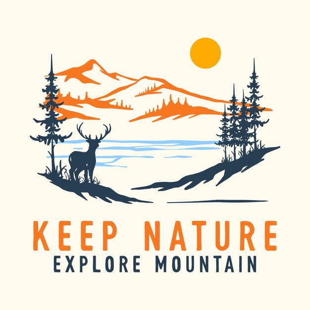 ilustración minimalista paisaje al aire libre
