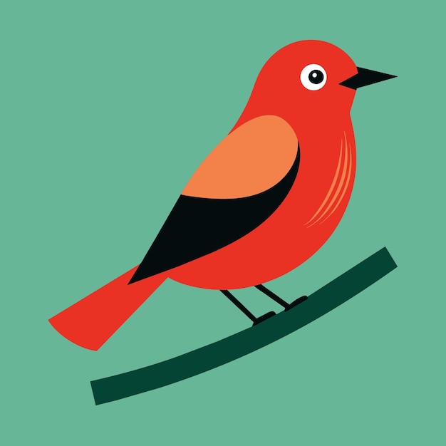 Una ilustración minimalista de un pájaro en una rama perfecta para los entusiastas de la naturaleza y los observadores de aves