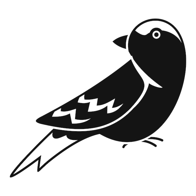 Ilustración minimalista de un pequeño pájaro de pie de vista lateral