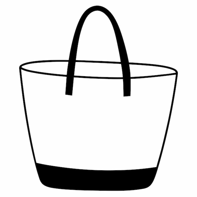 Ilustración minimalista personalizada en blanco y negro de la bolsa de paja