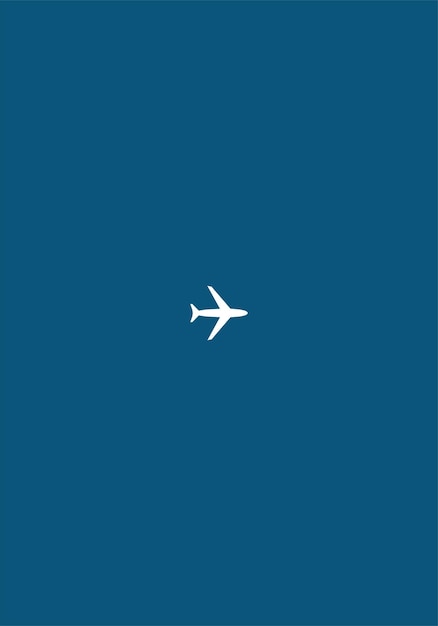 Ilustración minimalista y simple de un avión Icono de un avión plano
