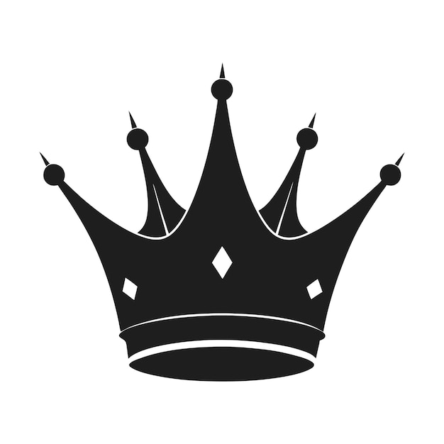 Ilustración minimalista del vector de la corona negra