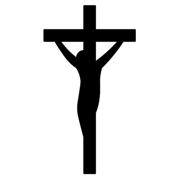 Ilustración minimalista del vector de la silueta de la cruz de Jesús