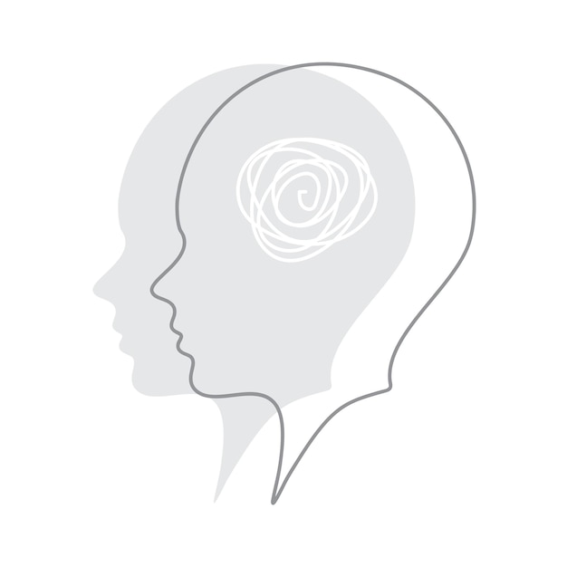 Ilustración minimalista de vectores de salud mental