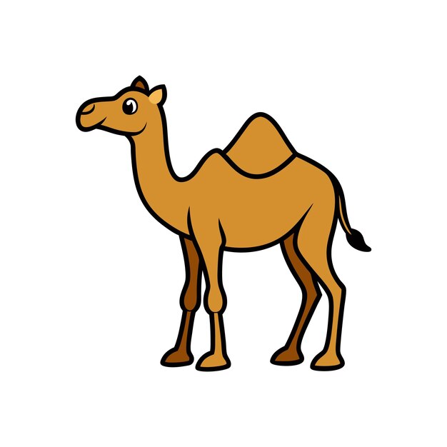 Ilustración minimalista vectorial de camello Clipart en un fondo blanco