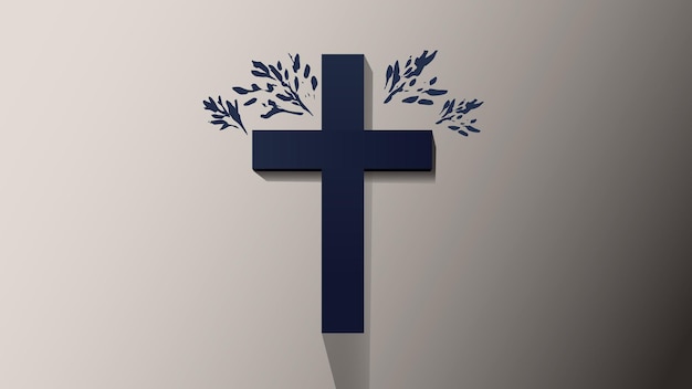 Ilustración minimalista vectorial de la Santa Cruz, un símbolo para representar al Hijo de Dios Jesucristo
