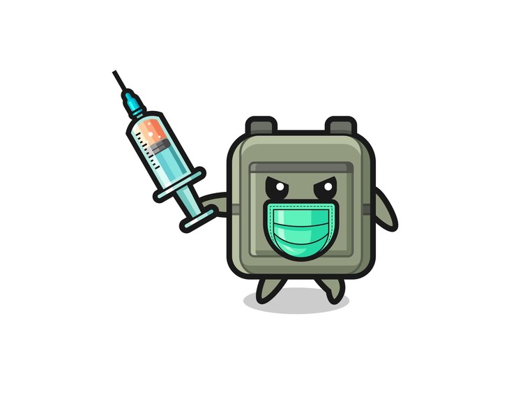 Vector ilustración de la mochila escolar para combatir el virus.