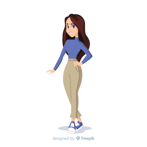 Vector ilustración de moda con modelo femenino