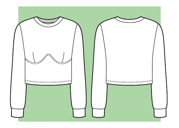 Ilustración de moda de la sudadera de cuello de la tripulación