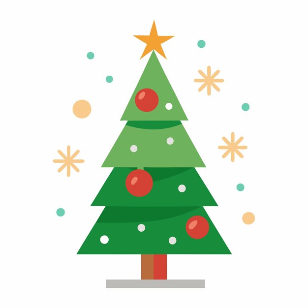 Ilustración moderna del árbol de Navidad Arte vectorial del árbol de navidad