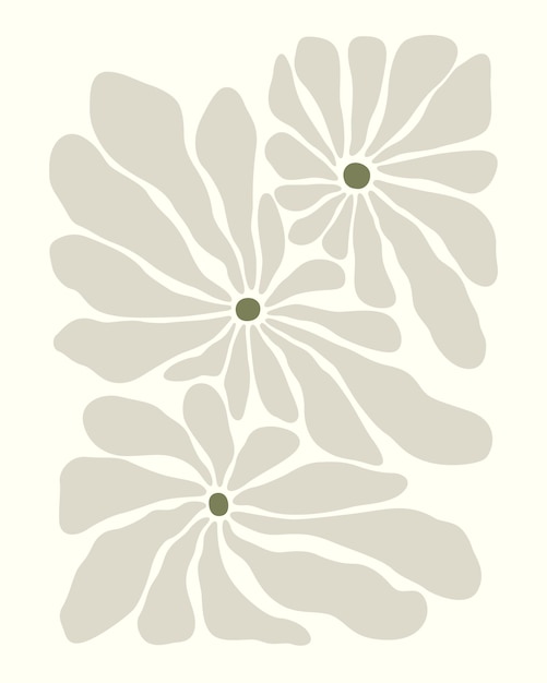 Ilustración moderna de arte vectorial floral clásico