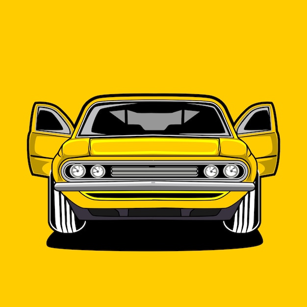 Ilustración moderna del coche deportivo, ford mustang