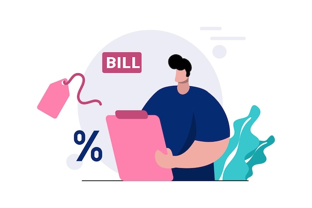 Ilustración moderna de contabilidad financiera plana para proyectos de publicidad y marca de diseño web
