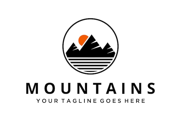 Ilustración moderna creativa Vector de diseño de logotipo de montaña simple