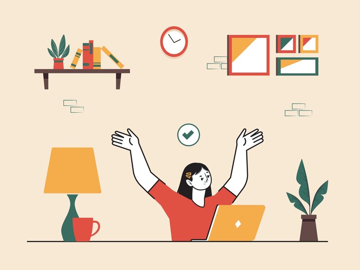 Ilustración moderna de diseño de pisos de trabajo independiente