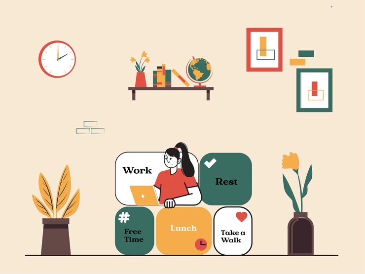Ilustración moderna de diseño de pisos de trabajo independiente